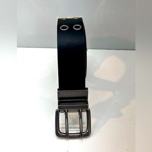 Reversable Belt Brown Black Silver Buckle Unisex Grommet Detail XL Mexico